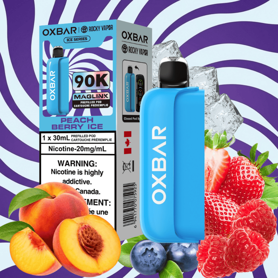 Oxbar Maglink 90K Closed Pods-Peach Berry Ice 90000 Puffs / 20mg Morden Vape SuperStore and Cannabis Manitoba Canada
