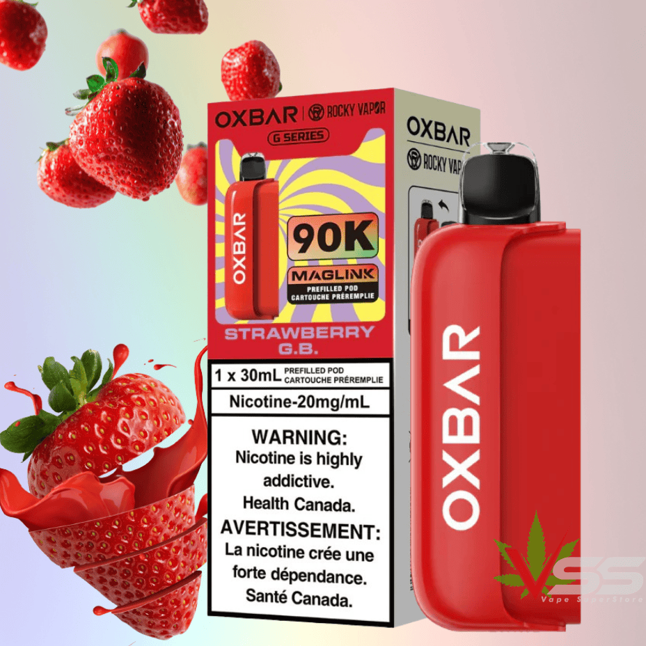 Oxbar Maglink 90K Closed Pods-Strawberry G.B. 90000 Puffs / 20mg Morden Vape SuperStore and Cannabis Manitoba Canada