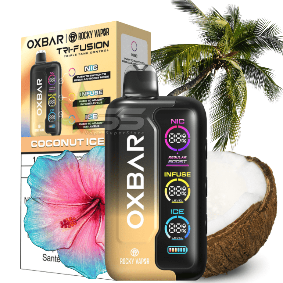 Oxbar Tri-Fusion 45k Disposable Vape-Coconut Ice Morden Vape SuperStore and Cannabis Manitoba Canada