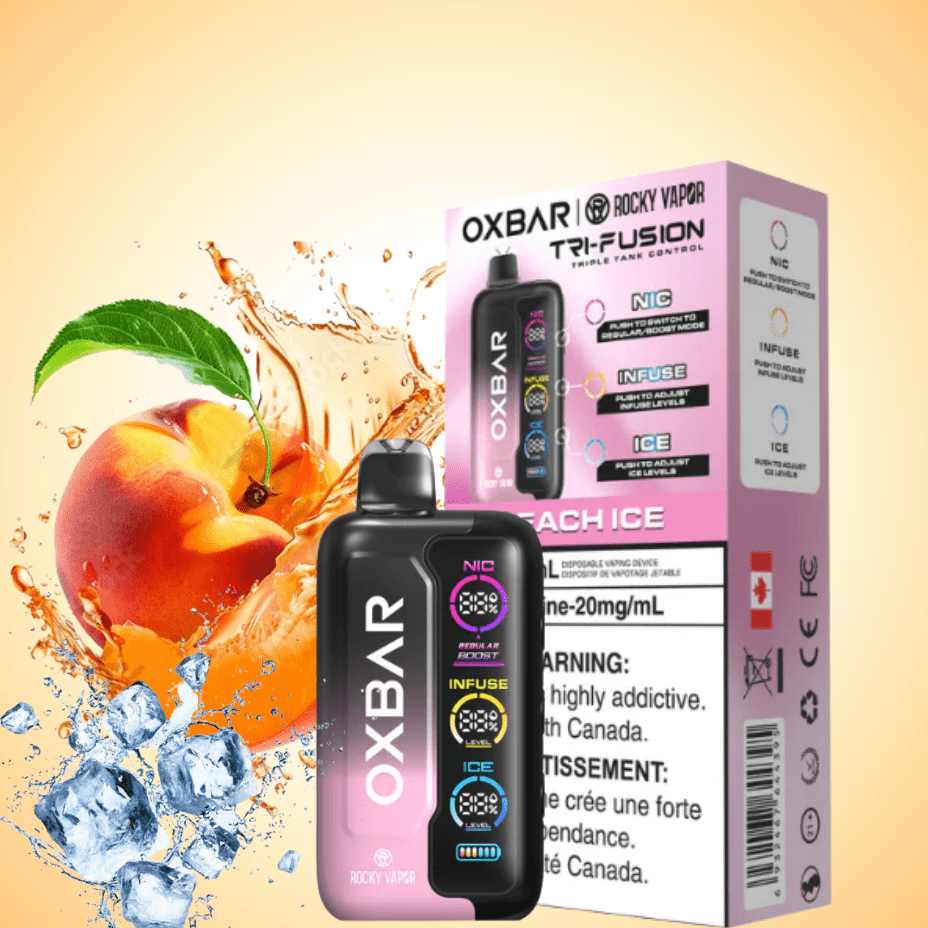 Oxbar Tri-Fusion 45k Disposable Vape - Peach Ice Morden Vape SuperStore and Cannabis Manitoba Canada