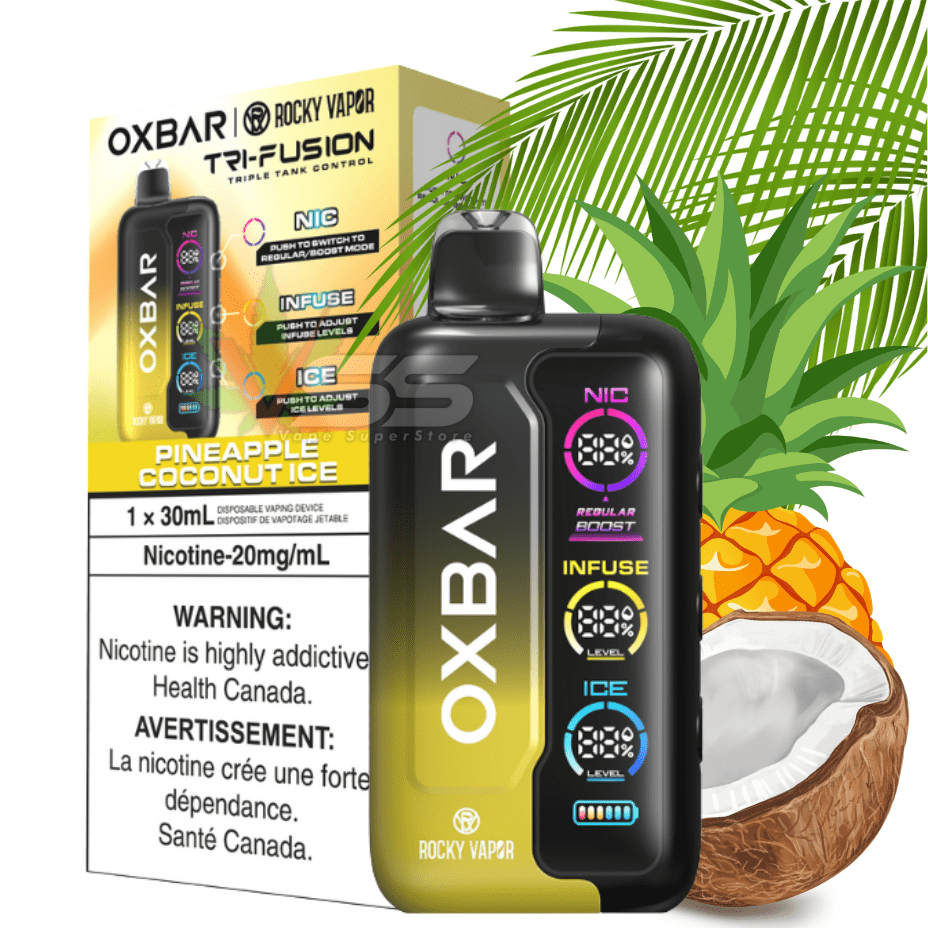 Oxbar Tri-Fusion 45k Disposable Vape-Pineapple Coconut Ice 45000 Puffs / 20mg Morden Vape SuperStore and Cannabis Manitoba Canada