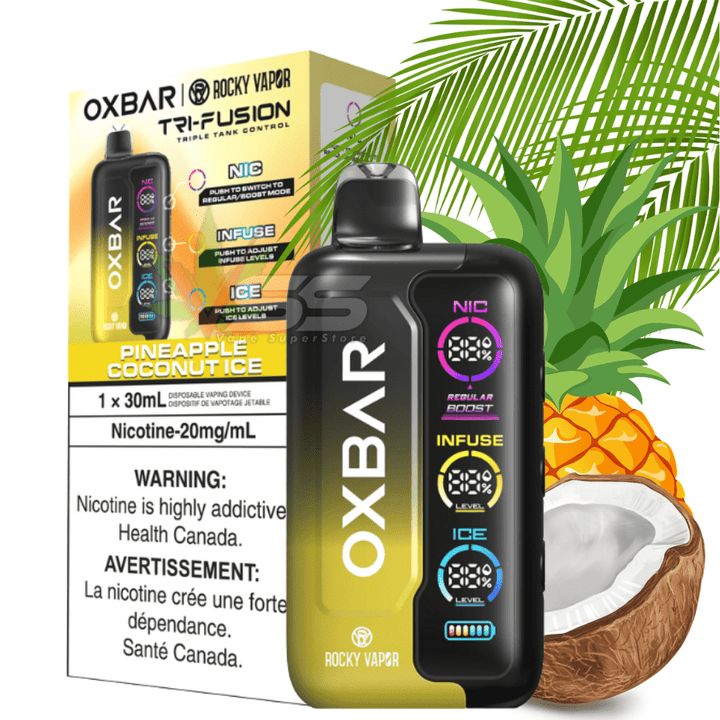 Oxbar Tri-Fusion 45k Disposable Vape-Pineapple Coconut Ice 45000 Puffs / 20mg Morden Vape SuperStore and Cannabis Manitoba Canada