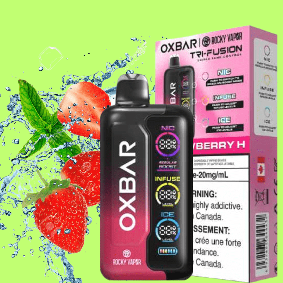 Oxbar Tri-Fusion 45k Disposable Vape-Strawberry H 45000 Puffs / 20mg Morden Vape SuperStore and Cannabis Manitoba Canada