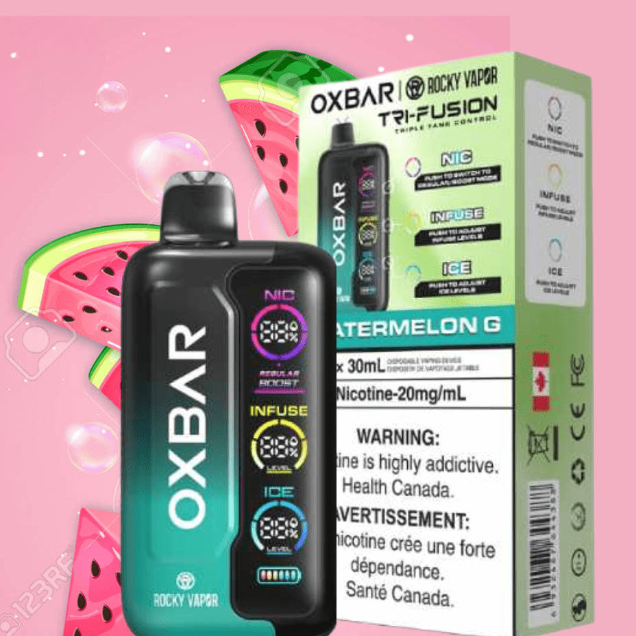 Oxbar Tri-Fusion 45k Disposable Vape-Watermelon G 45000 Puffs / 20mg Morden Vape SuperStore and Cannabis Manitoba Canada