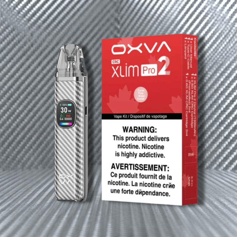 OXVA Xlim Pro 2 Pod Kit-1300mAh Silver Carbon Morden Vape SuperStore and Cannabis Manitoba Canada