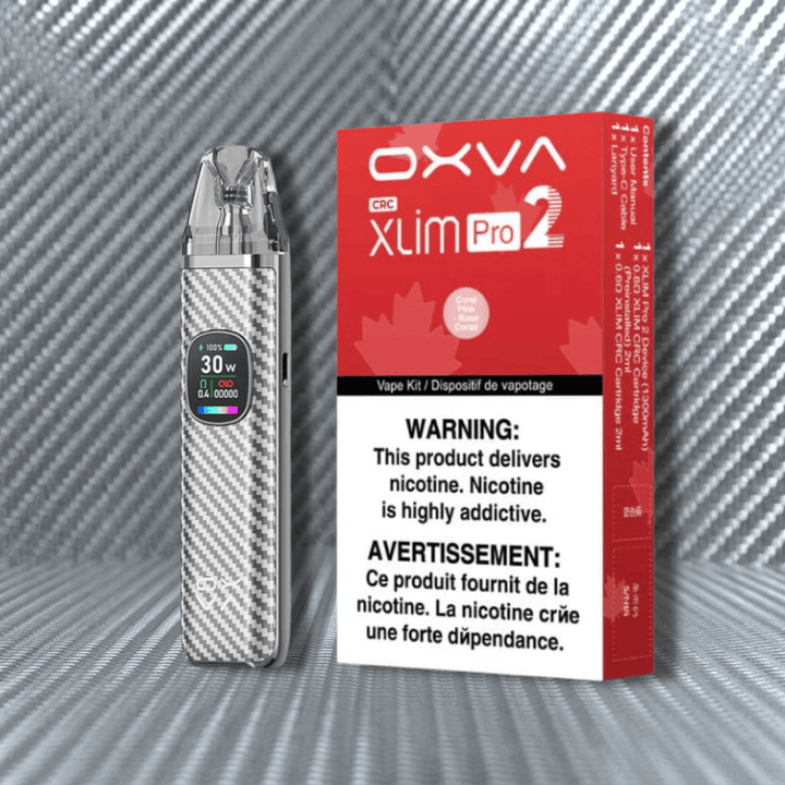 OXVA Xlim Pro 2 Pod Kit-1300mAh Silver Carbon Morden Vape SuperStore and Cannabis Manitoba Canada