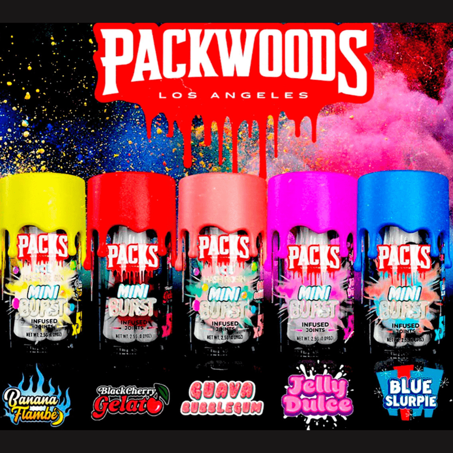 PACKS Mini Burst Black Cherry Gelato Infused Pre-rolls 5x0.5g Morden Vape SuperStore and Cannabis Manitoba Canada