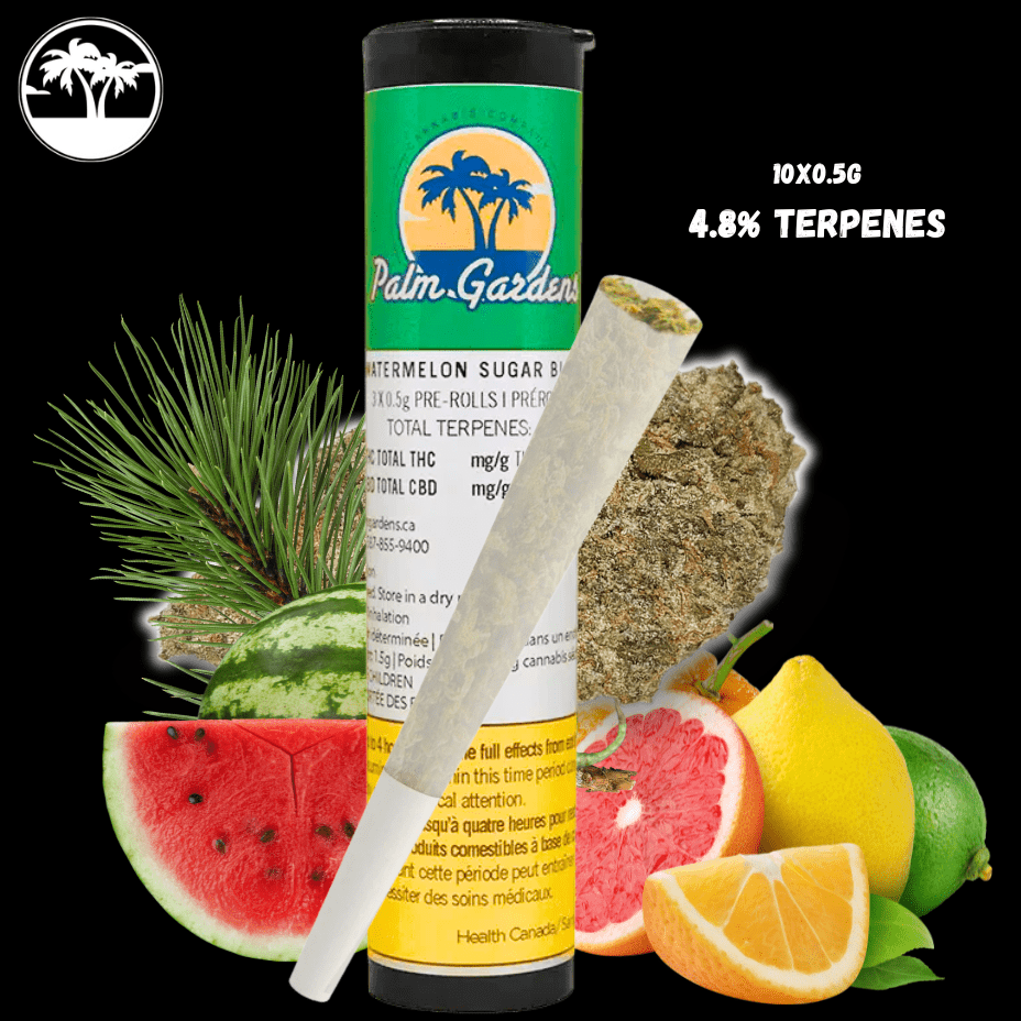 Palm Gardens Watermelon Sugar Pre-rolls 10x0.5g Morden Vape SuperStore and Cannabis Manitoba Canada