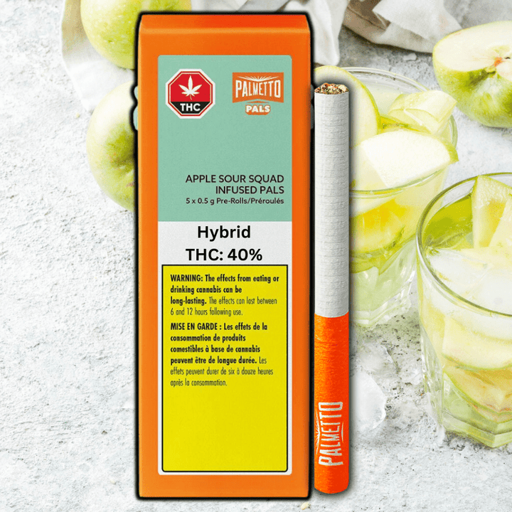 Palmetto PALS Sour Apple Squad Infused Pre-rolls 5x0.5g 5x0.5g Morden Vape SuperStore and Cannabis Manitoba Canada
