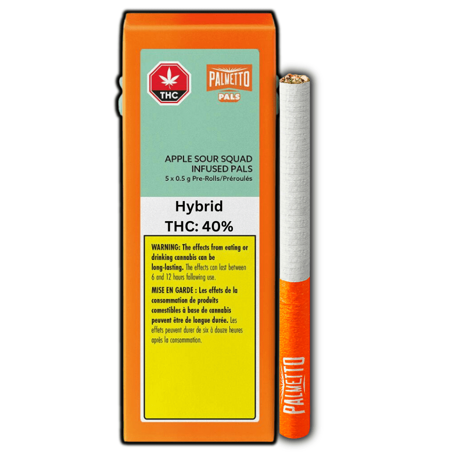 Palmetto PALS Sour Apple Squad Infused Pre-rolls 5x0.5g 5x0.5g Morden Vape SuperStore and Cannabis Manitoba Canada