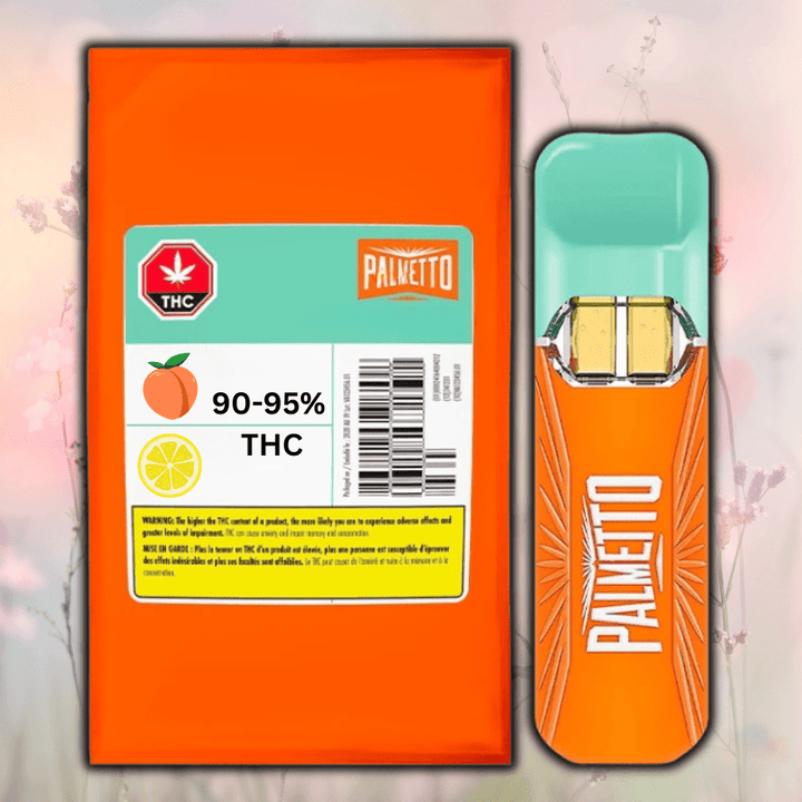 Palmetto Peach & Lemonade 3-in-1 Dual Chamber THC Disposable-1g 1g Morden Vape SuperStore and Cannabis Manitoba Canada
