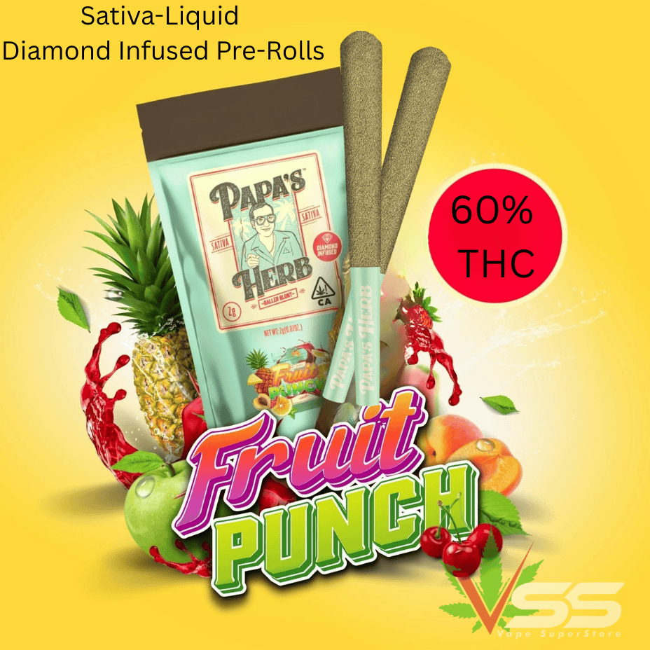 Papa's Herb Fruit Punch Diamond Infused Sativa Pre-Rolls-1x1g Morden Vape SuperStore and Cannabis Manitoba Canada