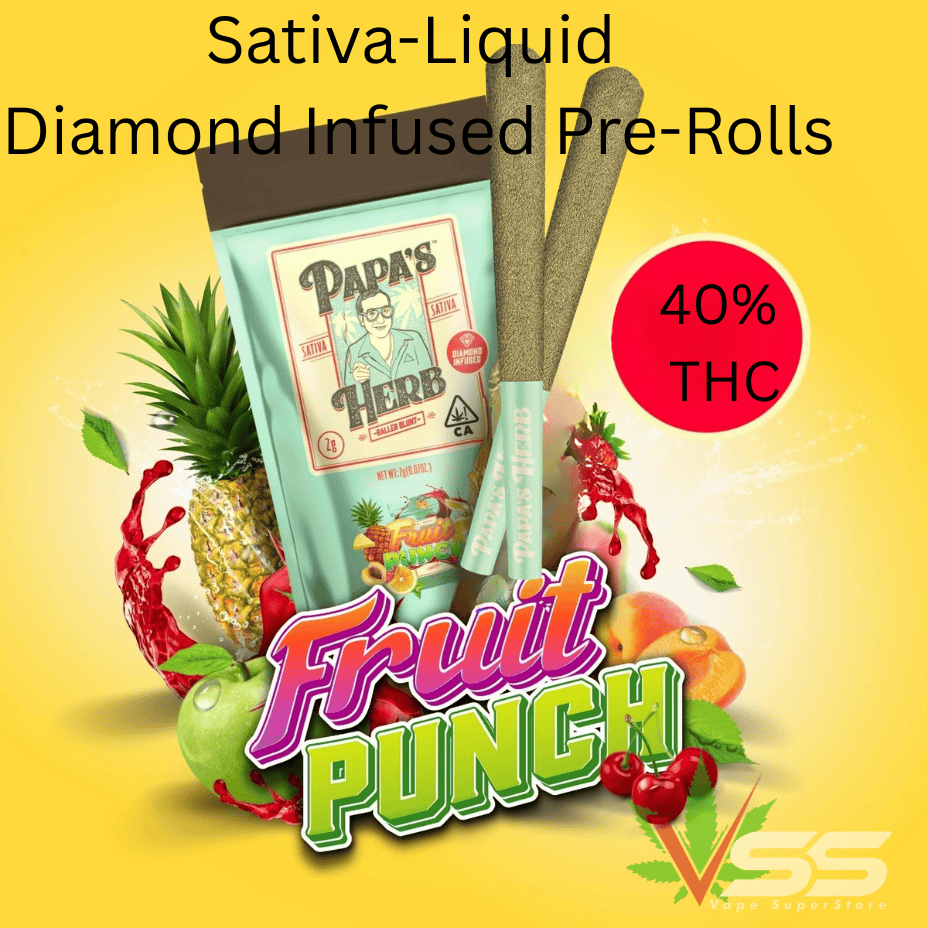 Papa's Herb Fruit Punch Diamond Infused Sativa Pre-Rolls-1x1g Morden Vape SuperStore and Cannabis Manitoba Canada