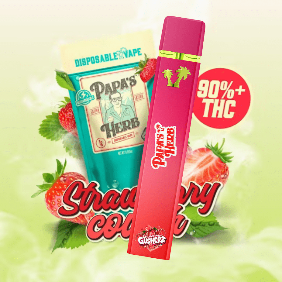 Papa's Herb Strawberry Gusherz Indica Saucy Diamonds Disposable - 0.95g Morden Vape SuperStore and Cannabis Manitoba Canada
