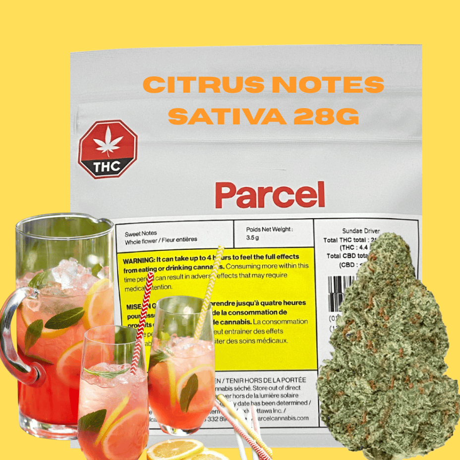 Parcel Citrus Notes Sativa Flower-28g Morden Vape SuperStore and Cannabis Manitoba Canada