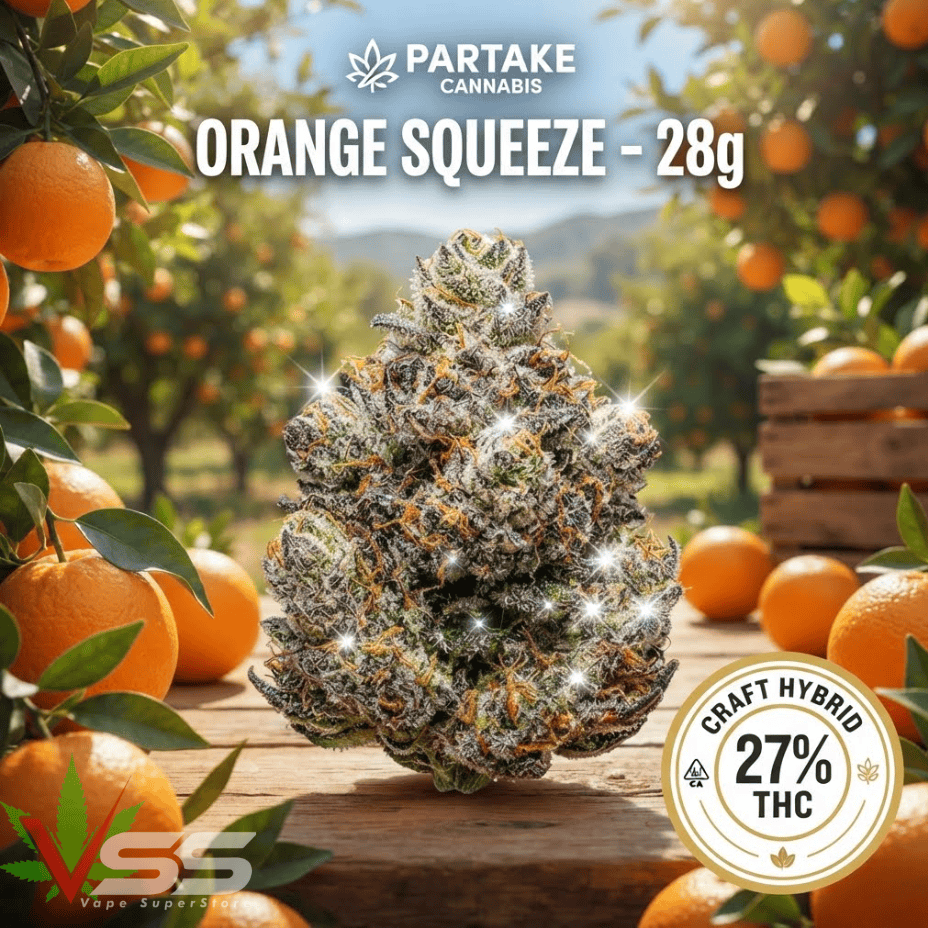 Partake Orange Squeeze CRAFT Hybrid Flower-28g Morden Vape SuperStore and Cannabis Manitoba Canada