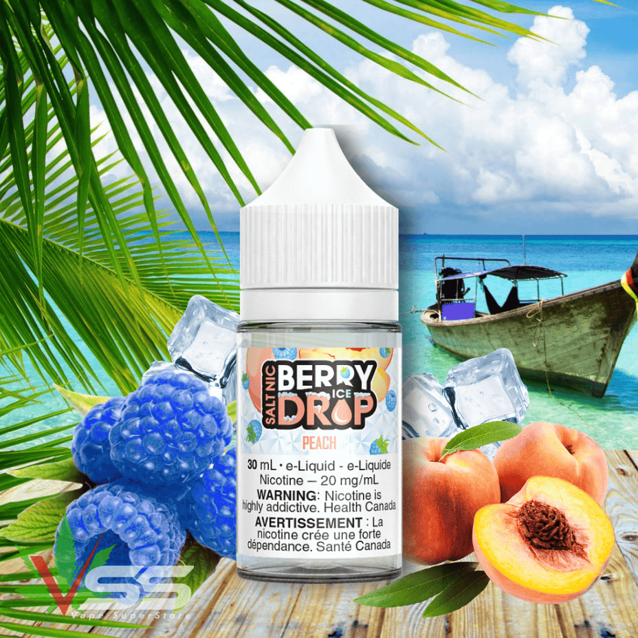 Peach Ice Salt by Berry Drop E-Liquid 20mg / 30ml Morden Vape SuperStore and Cannabis Manitoba Canada