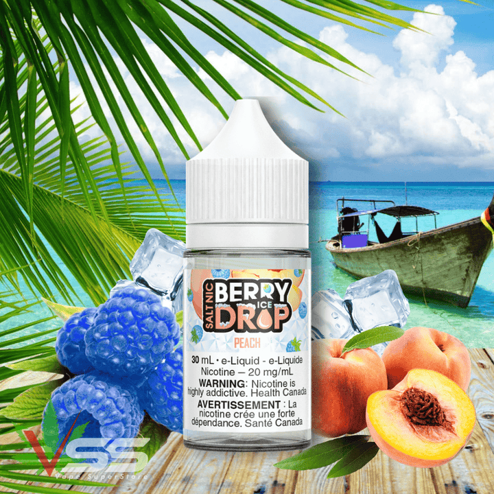 Peach Ice Salt by Berry Drop E-Liquid 20mg / 30ml Morden Vape SuperStore and Cannabis Manitoba Canada