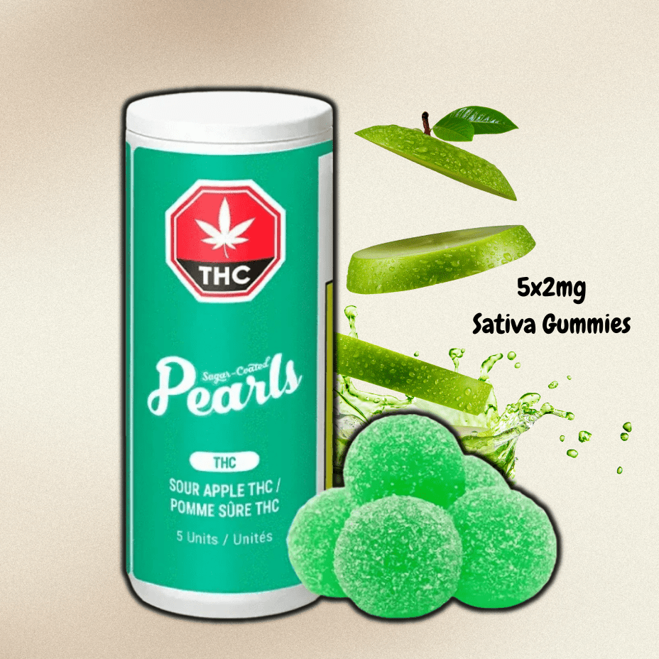 Pearls by Grön Sour Apple THC Gummies 5x2mg 5x2mg Morden Vape SuperStore and Cannabis Manitoba Canada