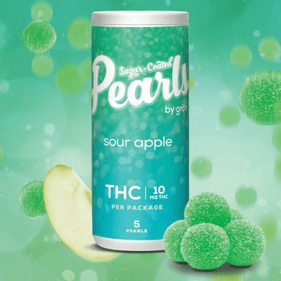 Pearls by Grön Sour Apple THC Gummies 5x2mg 5x2mg Morden Vape SuperStore and Cannabis Manitoba Canada