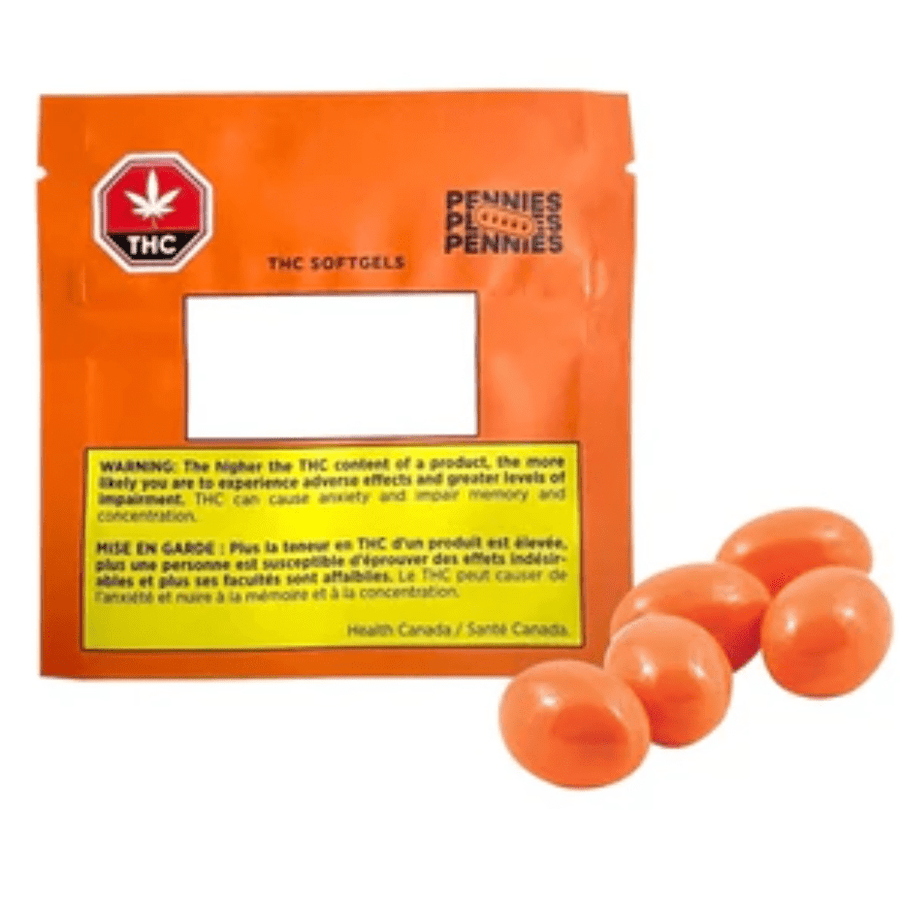 Pennies Oils/Injestables 5x0.3g Pennies THC Softgel Caps-5x10mg- Morden Vape SuperStore & Cannabis