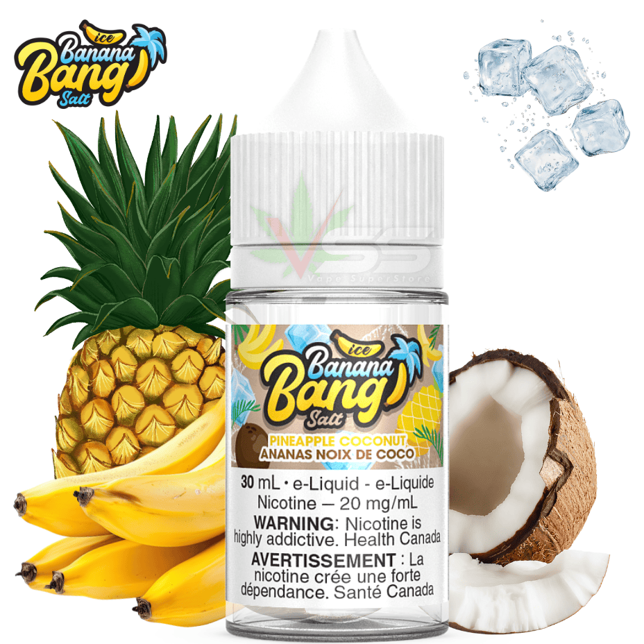 Pineapple Coconut Ice Salt by Banana Bang E-liquid 12mg Morden Vape SuperStore and Cannabis Manitoba Canada