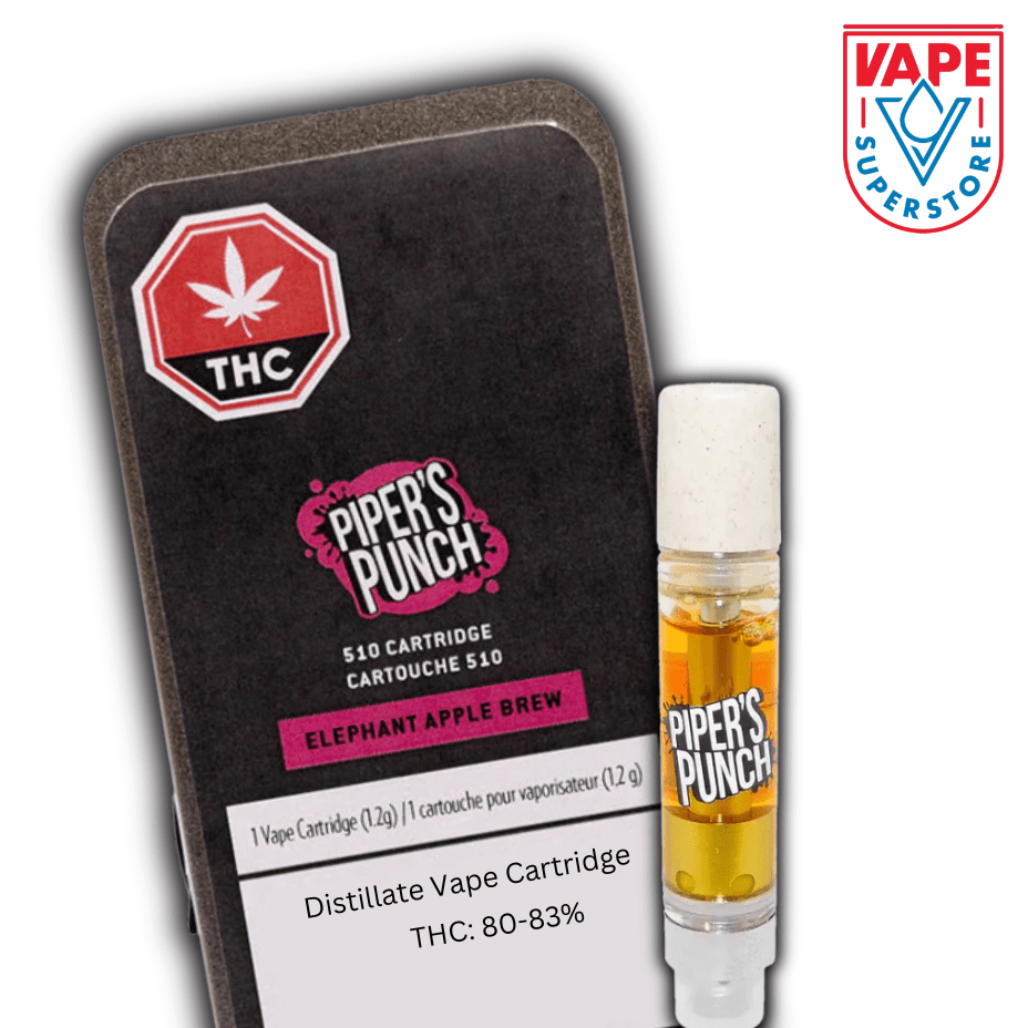 Piper's Punch Elephant Apple Brew Distillate Cartridge-1.2g 1.2g Morden Vape SuperStore and Cannabis Manitoba Canada