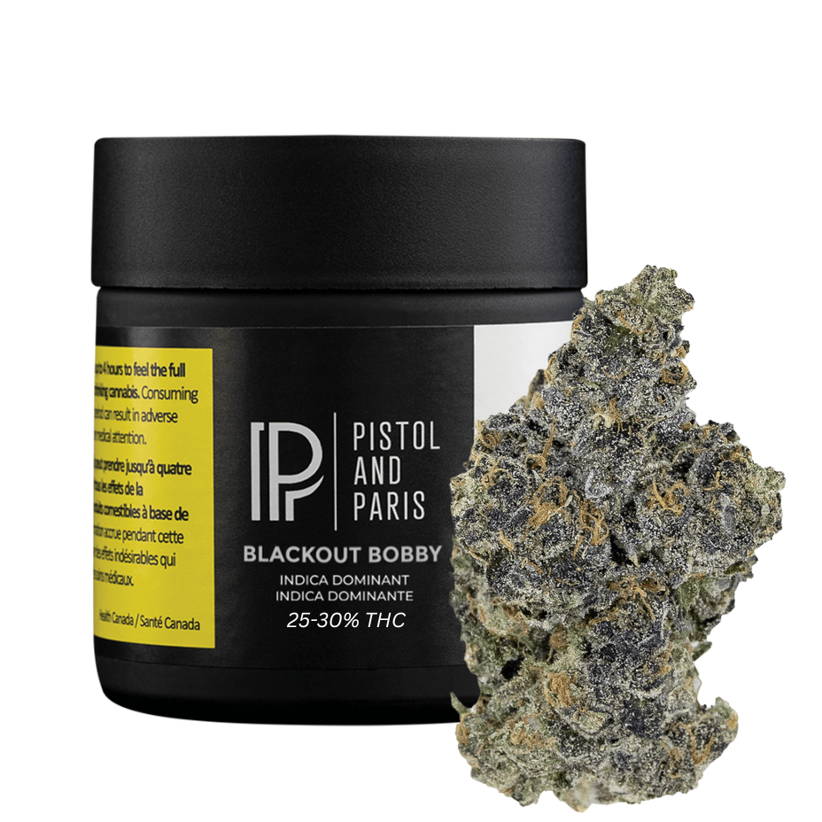Pistol & Paris Blackout Bobby Indica Flower - 7g 7g Morden Vape SuperStore and Cannabis Manitoba Canada