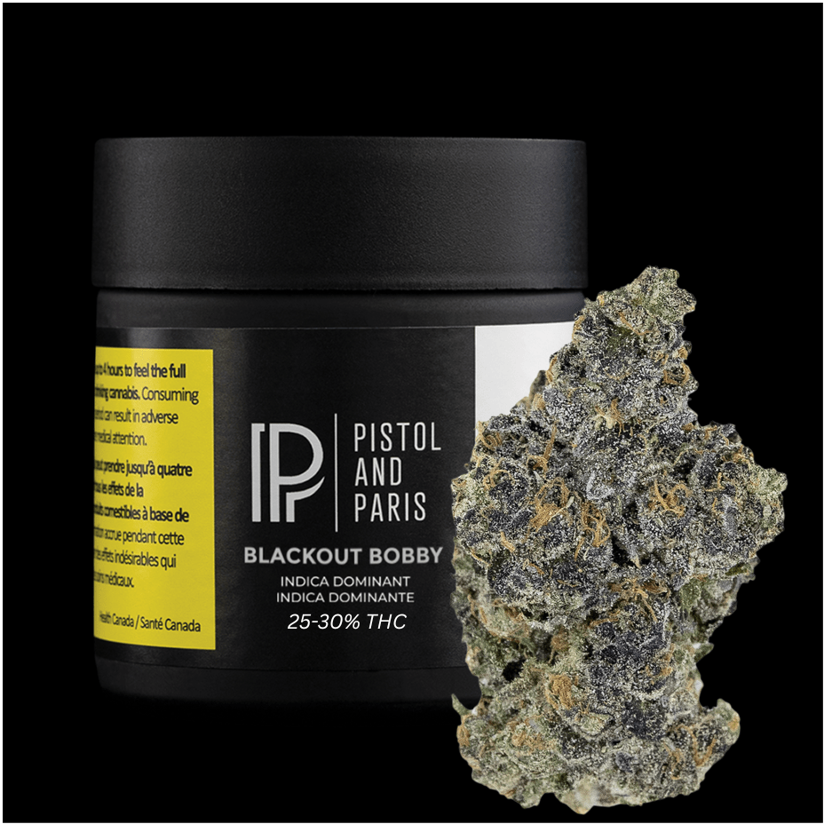 Pistol & Paris Blackout Bobby Indica Flower - 7g 7g Morden Vape SuperStore and Cannabis Manitoba Canada