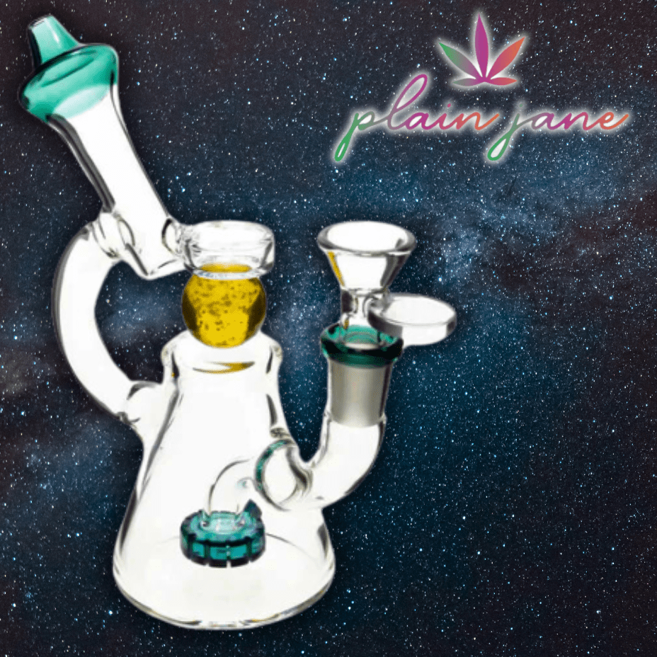 Plain Jane Marble Spinner Bubbler 6.5" 6.5" / Teal Morden Vape SuperStore and Cannabis Manitoba Canada