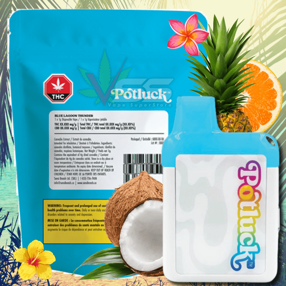 Potluck - Blue Lagoon Thunder AIO Disposable Vape 1g Morden Vape SuperStore and Cannabis Manitoba Canada