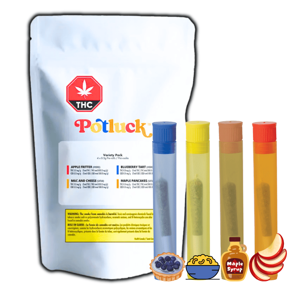 Potluck Canadian Taster Pack Pre-rolls 4x0.5g 4x0.5g Morden Vape SuperStore and Cannabis Manitoba Canada