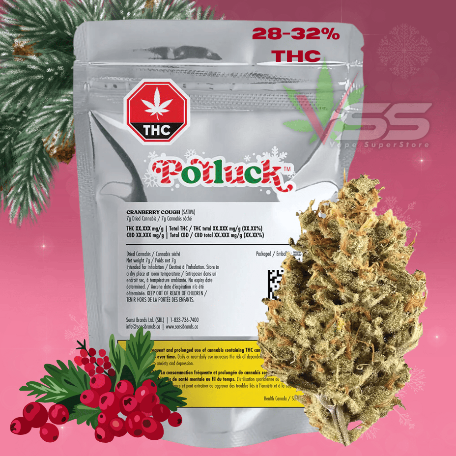 Potluck - Cranberry Cough Sativa Flower - 7g Morden Vape SuperStore and Cannabis Manitoba Canada