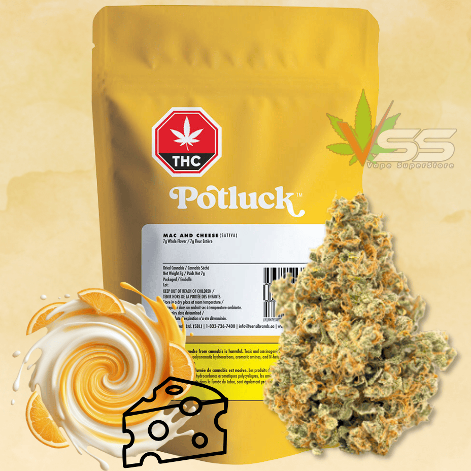 Potluck Mac and Cheese Sativa Flower - 7g Morden Vape SuperStore and Cannabis Manitoba Canada
