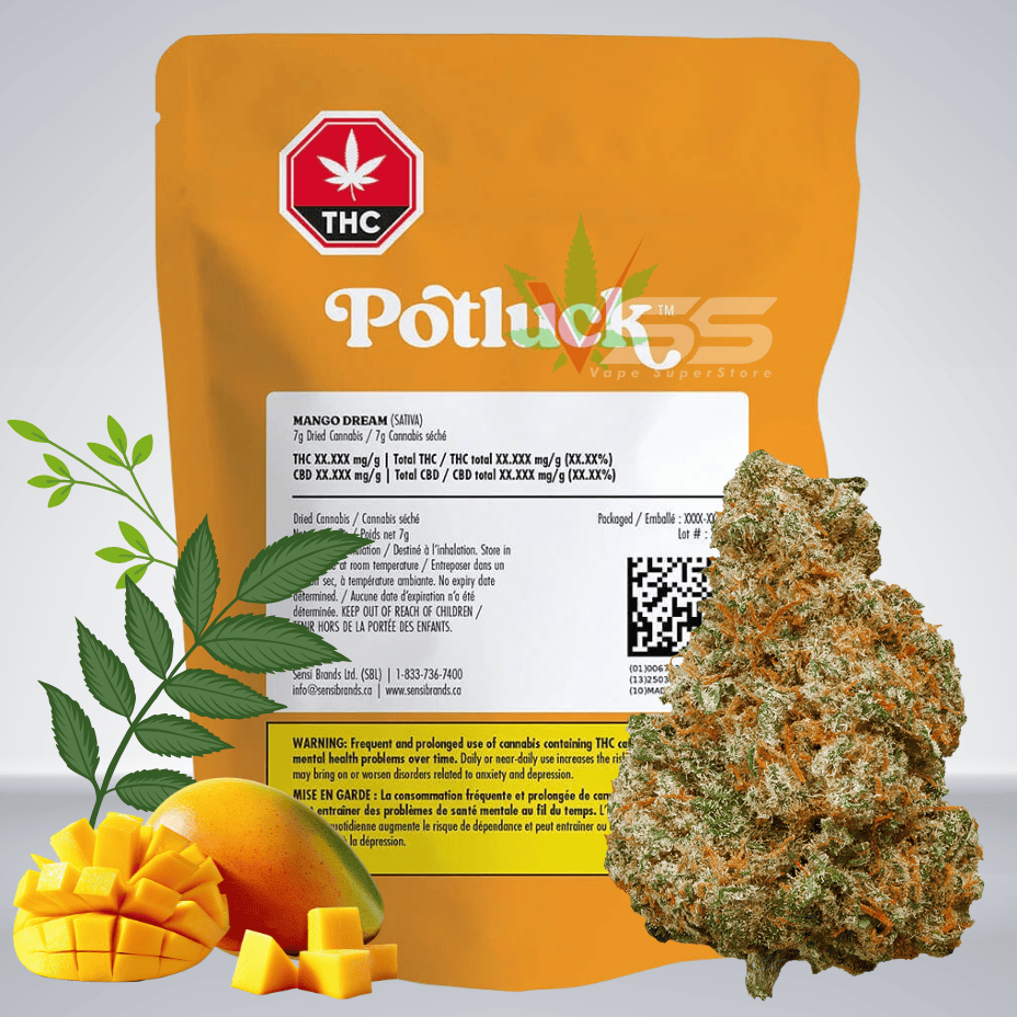 Potluck Mango Dream Sativa Flower - 7g Morden Vape SuperStore and Cannabis Manitoba Canada