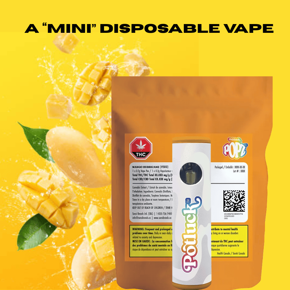 Potluck Mango Hurricane Micro POPZ Disposable-0.2g Morden Vape SuperStore and Cannabis Manitoba Canada