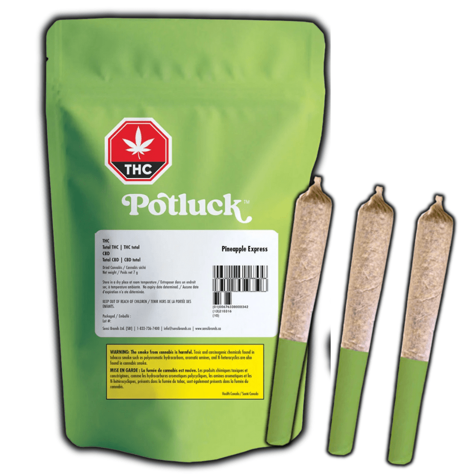 Potluck Pineapple Express Pre-rolls 3x0.5g 3x0.5g Morden Vape SuperStore and Cannabis Manitoba Canada