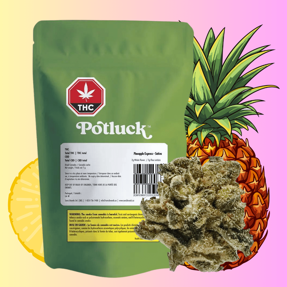 Potluck Pineapple Express Sativa Flower-7g 7g Morden Vape SuperStore and Cannabis Manitoba Canada