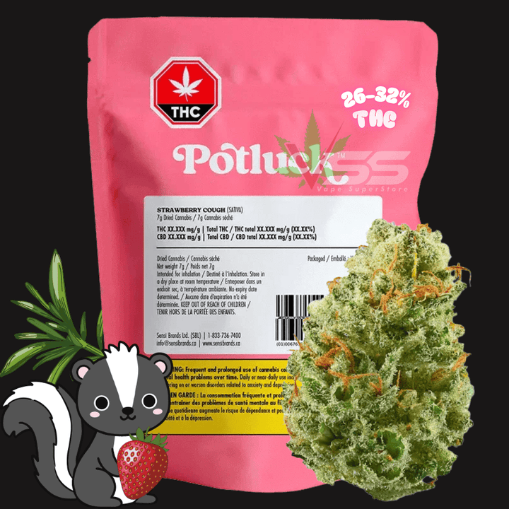 Potluck Strawberry Cough Sativa Flower - 7g Morden Vape SuperStore and Cannabis Manitoba Canada