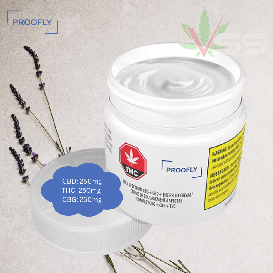 Proofly - Full Spectrum CBG + CBD + THC Relief Cream - 100g Morden Vape SuperStore and Cannabis Manitoba Canada