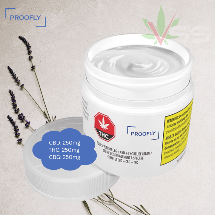 Proofly - Full Spectrum CBG + CBD + THC Relief Cream - 100g Morden Vape SuperStore and Cannabis Manitoba Canada