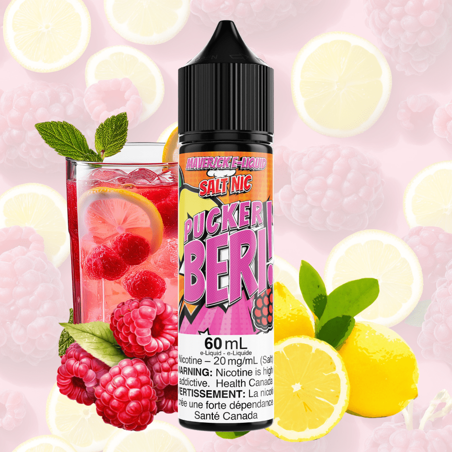 Pucker Beri Salt by Maverick E-Liquid 60ml / 20mg  Steinbach Vape SuperStore and Bong Shop Manitoba Canada