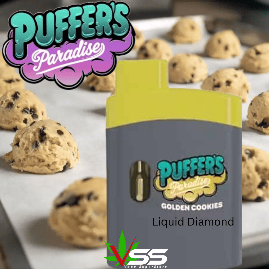 Puffer's Paradise Golden Cookies Liquid Diamond Disposable Vape-1g Morden Vape SuperStore and Cannabis Manitoba Canada