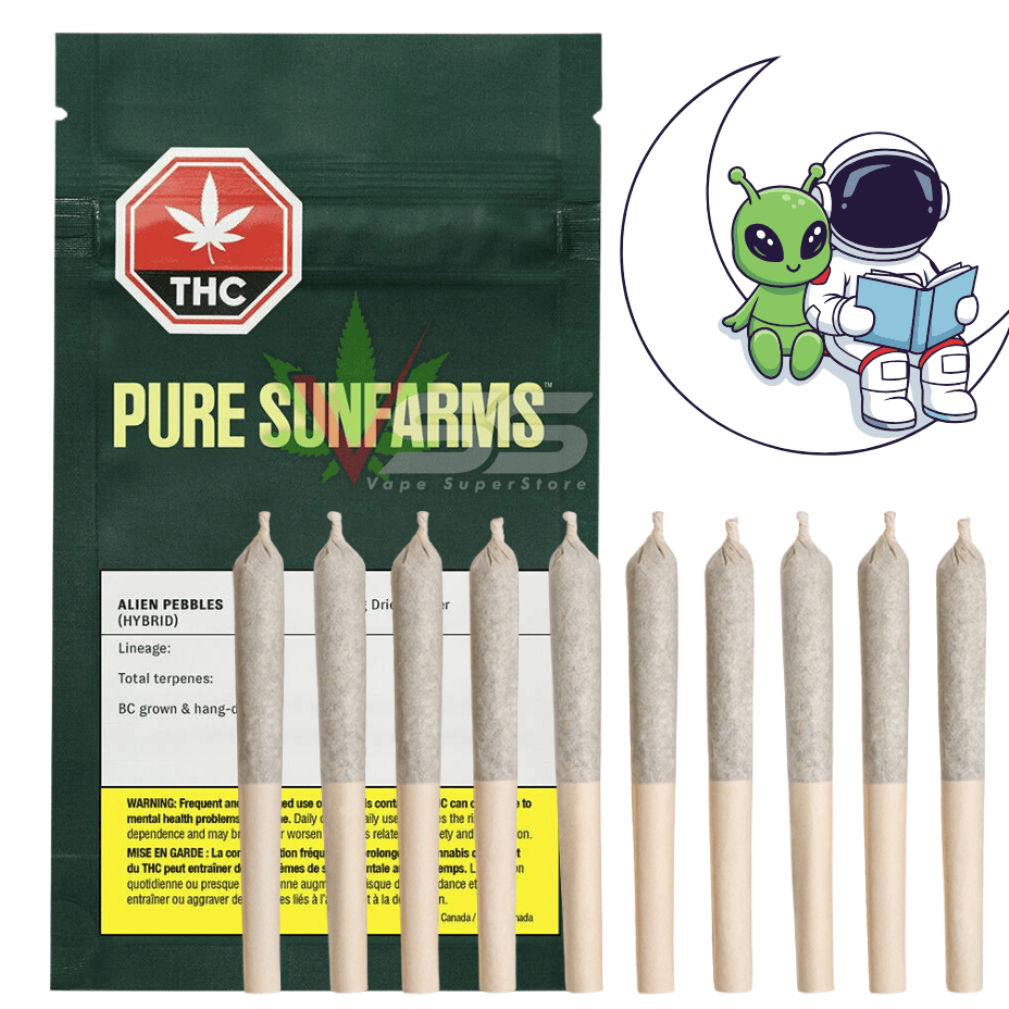 Pure Sunfarms Alien Pebbles Hybrid Pre-rolls 10x0.35g Morden Vape SuperStore and Cannabis Manitoba Canada