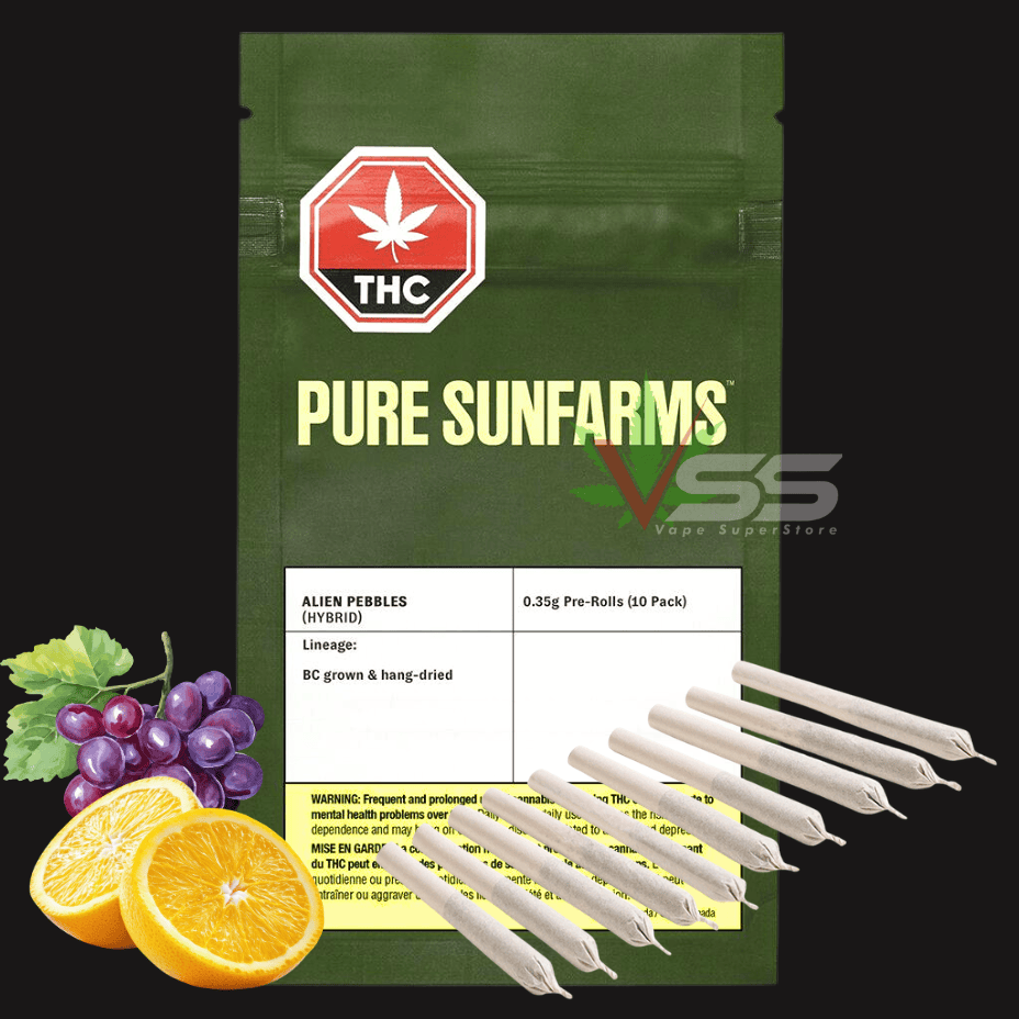 Pure Sunfarms Alien Pebbles Hybrid Pre-rolls 10x0.35g Morden Vape SuperStore and Cannabis Manitoba Canada