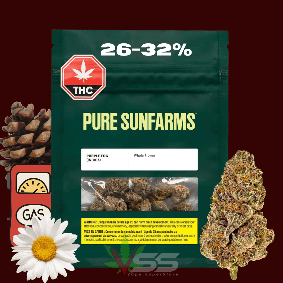 Pure Sunfarms Purple Fog Indica Flower - 28g Morden Vape SuperStore and Cannabis Manitoba Canada