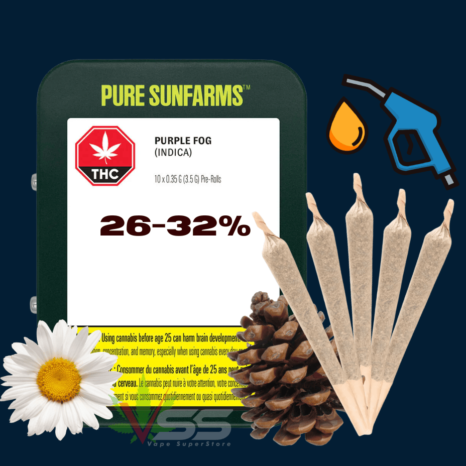 Pure Sunfarms Purple Fog Indica Pre-Rolls - 10x0.5g Morden Vape SuperStore and Cannabis Manitoba Canada