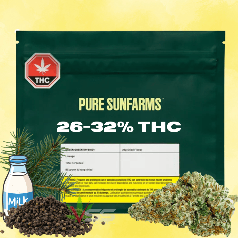 Pure Sunfarms Queen Green Hybrid Flower - 28g Morden Vape SuperStore and Cannabis Manitoba Canada