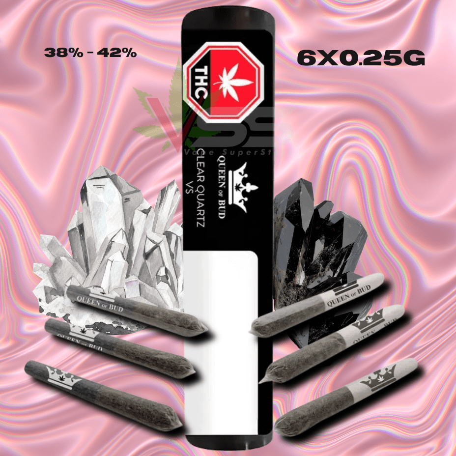 Queen of Bud - Clear Quartz vs Black Obsidian Infused Pre-rolls Morden Vape SuperStore and Cannabis Manitoba Canada