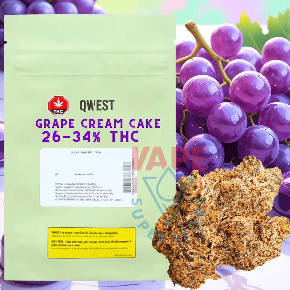 Qwest Grape Cream Cake Flower - 14g Morden Vape SuperStore and Cannabis Manitoba Canada
